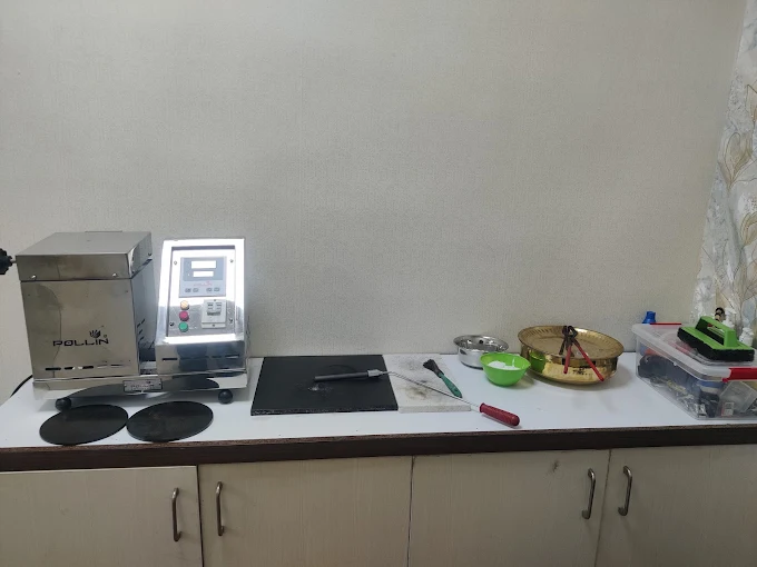 Pollin electric induction melting furnace and assay testing workstation